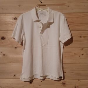 Eddie Bauer White Polo Shirt Size M 21x25